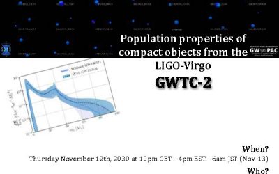 LVK Webinar on GWTC-2 Part IINovember 12th, 2020, at 10pm CET